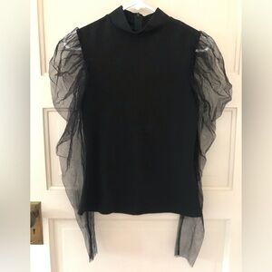 NWOT Classy trendy sheer long puff sleeve juniors evening out top.